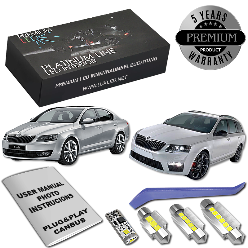 Pachet 18 LED-uri Kit Iluminare Interior Skoda Octavia 3