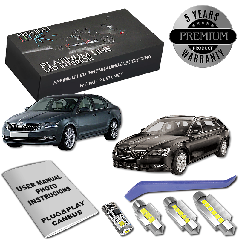 Pachet 18 LED-uri Kit Iluminare Interior Skoda Superb 3