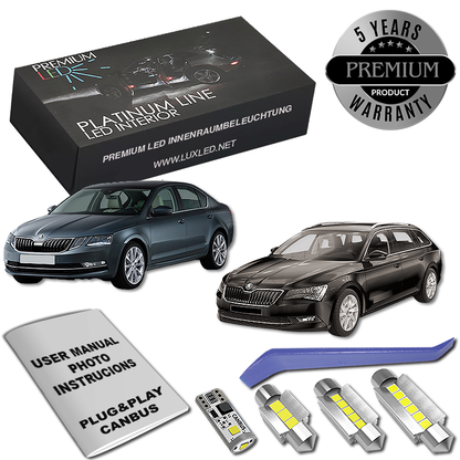 Pachet 18 LED-uri Kit Iluminare Interior Skoda Superb 3